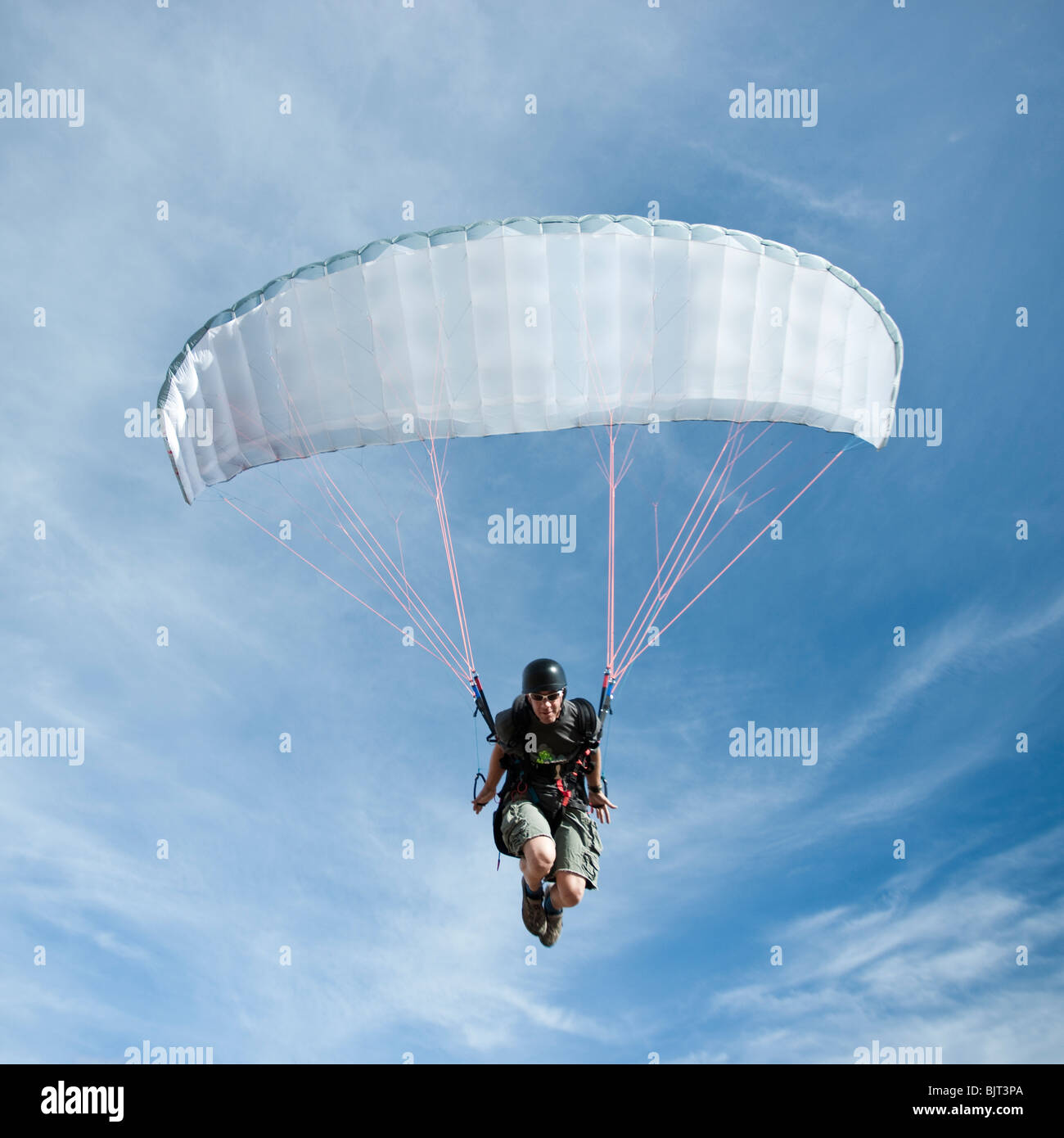 USA, Utah, Lehi, low angle view of mature paraglider Stock Photo