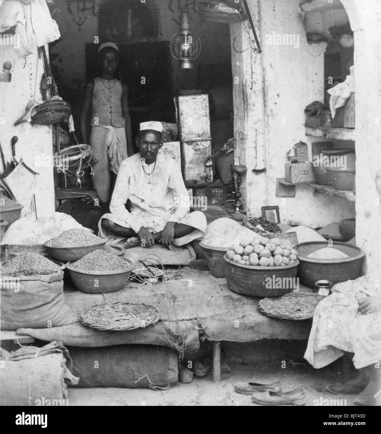 A shop in India, 1900s.Artist: Erdmann & Schanz Stock Photo