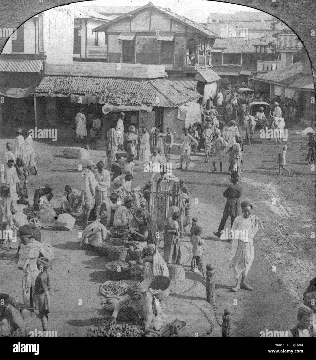 A market in Ahmedabad, India, 1902.Artist: BL Singley Stock Photo