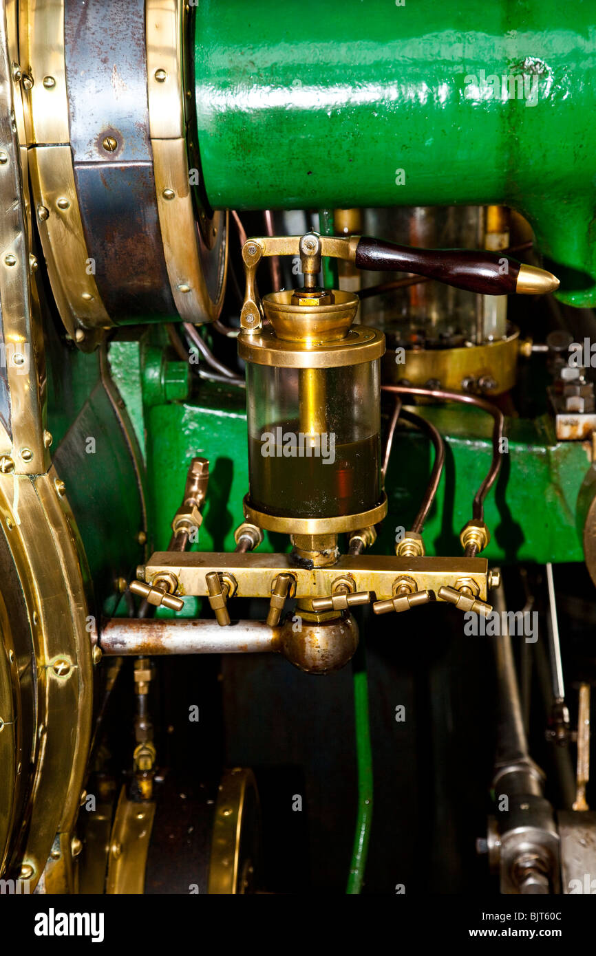 Oil reservoir on steam engine Stock Photo Alamy