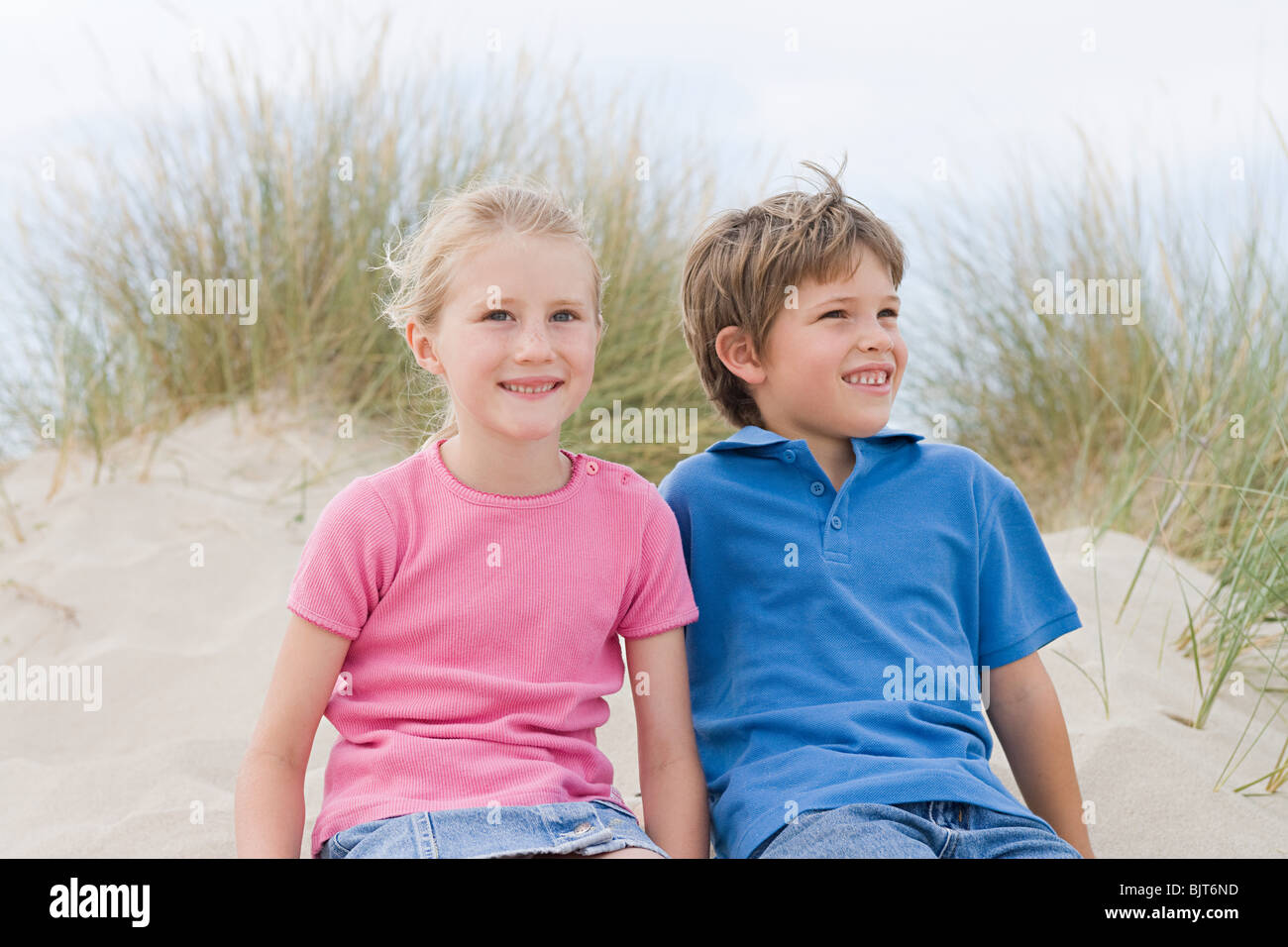 Portrait of a boy and girl Stock Photo - Alamy
