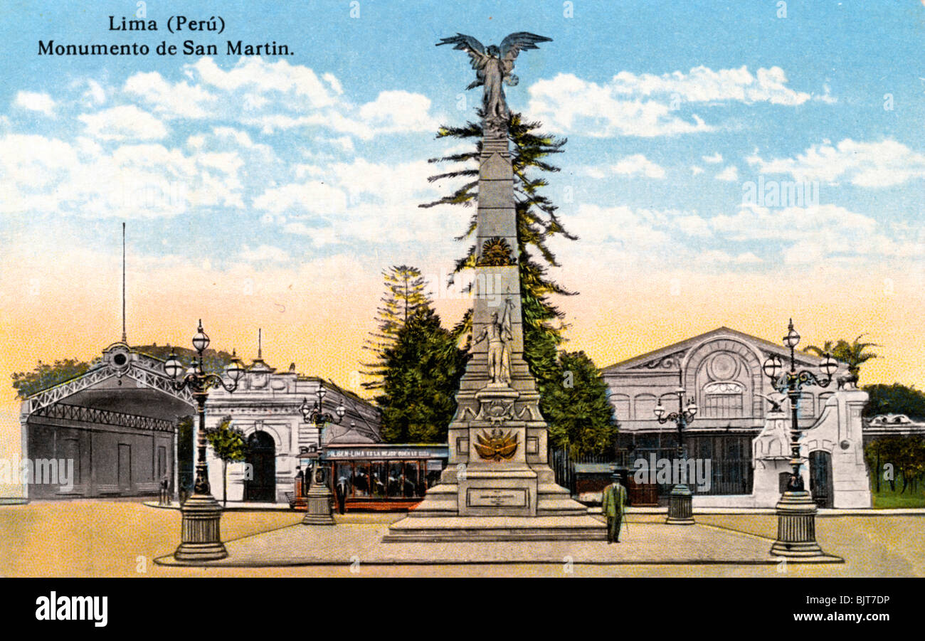 Monument to General San Martin, Lima, Peru, early 20th century. Artist: Unknown Stock Photo