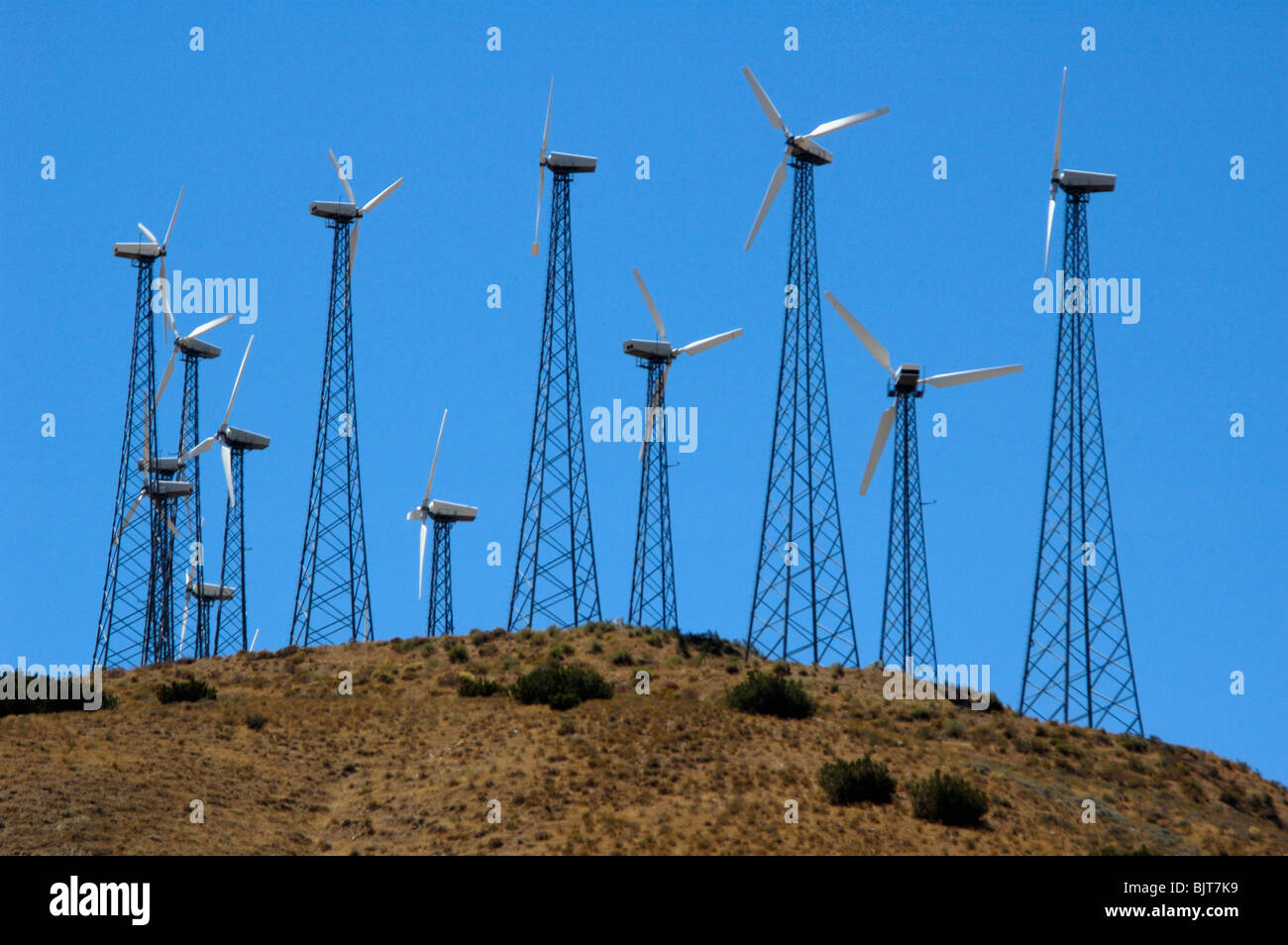 Wind turbines at the Tehachapi Wind Farm (2nd largest in the world) at