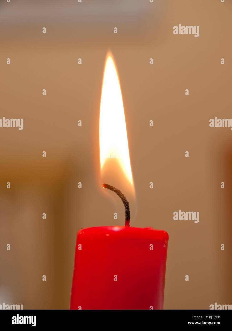 Red Candle lit Stock Photo Alamy
