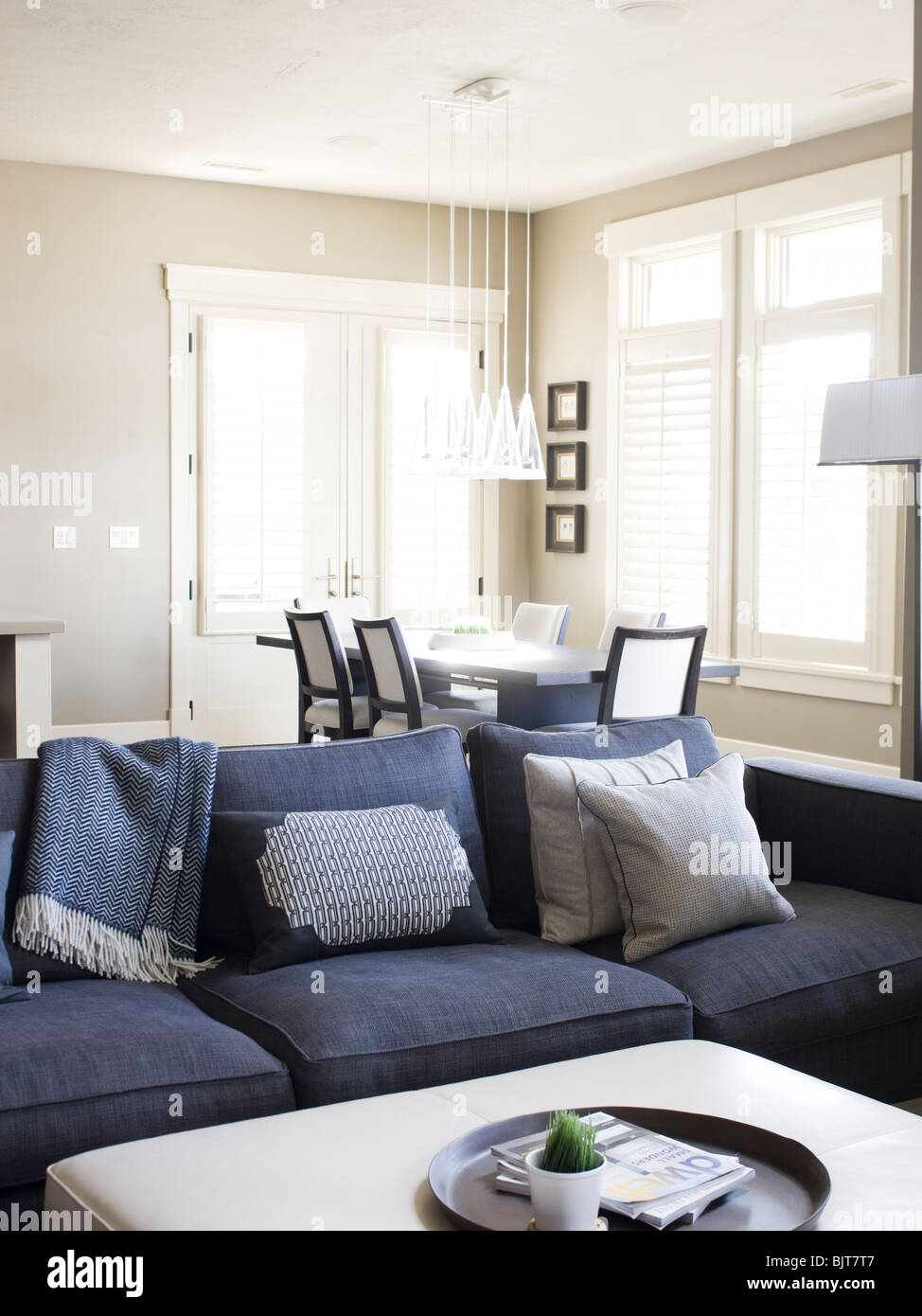 USA, Utah, Provo, Sofa in luxury home Stock Photo