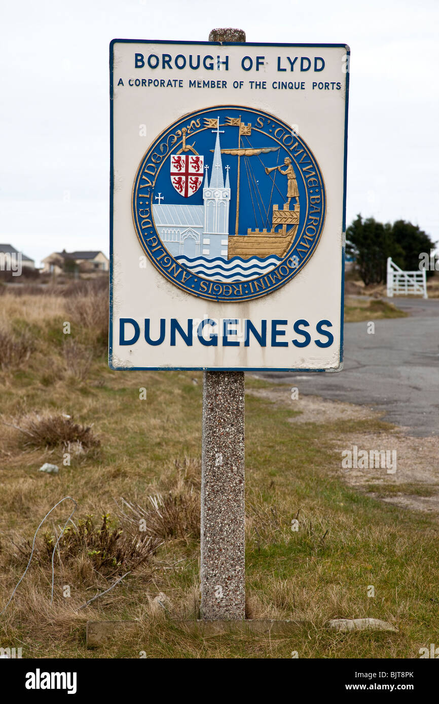 Dungeness sign, Kent Stock Photo