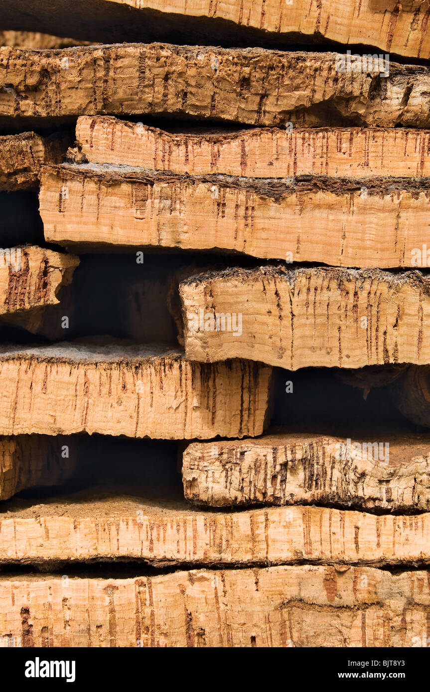 Cork material harvested in Algarve, Portugal. Mostly used for producing