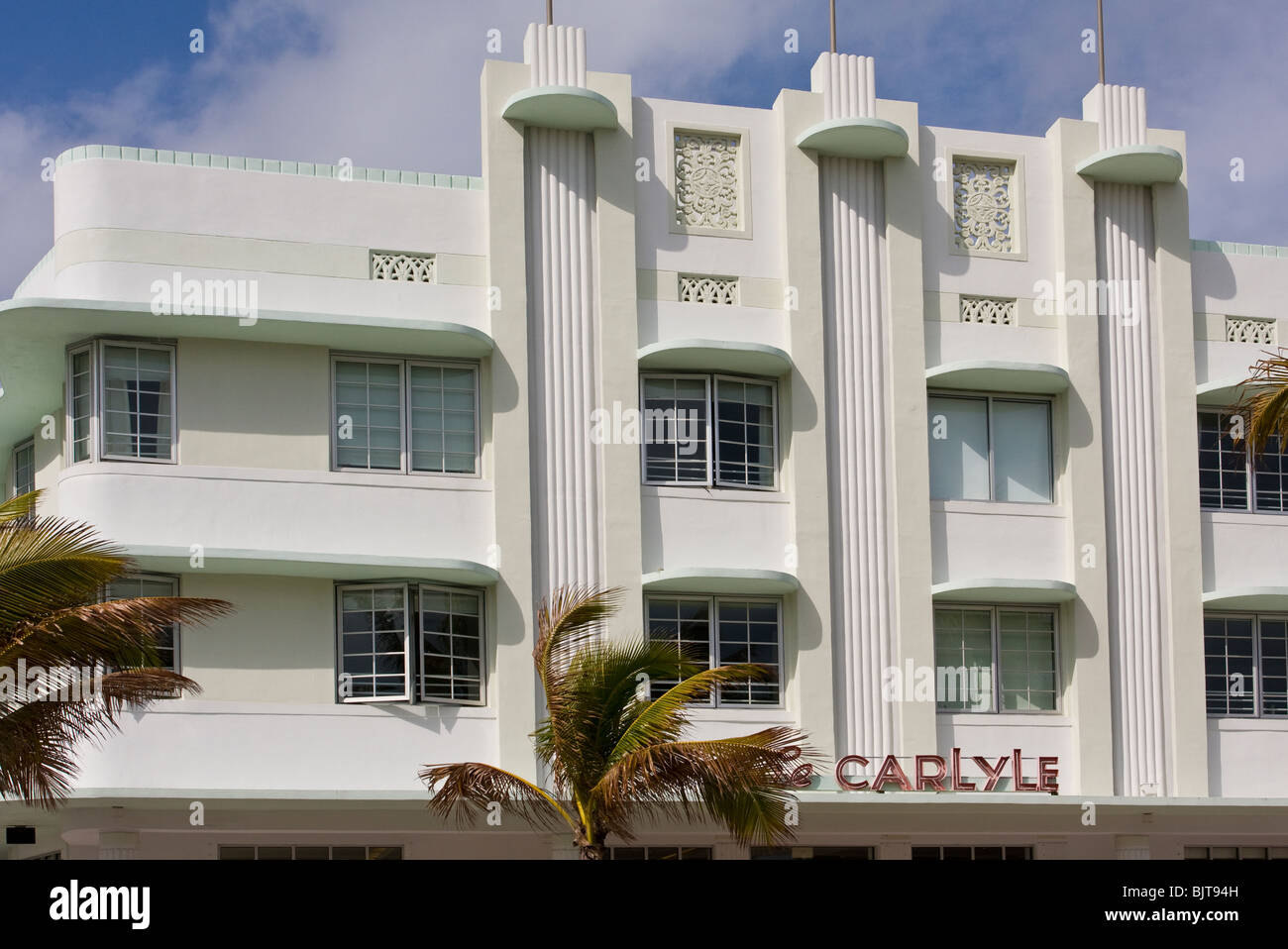 The 1939 Art Deco styled Carlyle Hotel on South Beach, Miami, Florida
