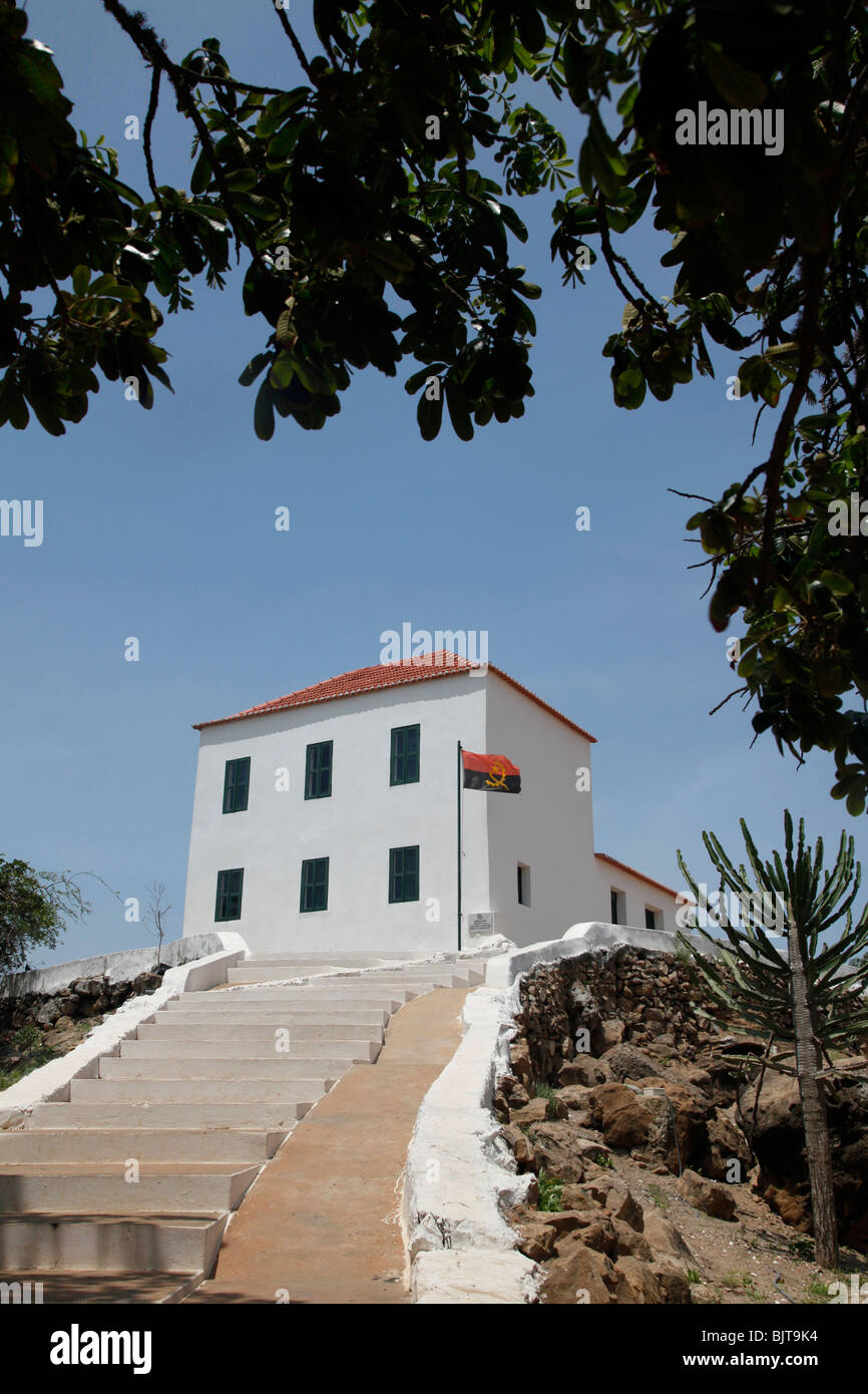 The white painted chapel of the Slave museum stands opposite the island of Mussulo. Luanda, Angola. Africa. © Zute Lightfoot Stock Photo