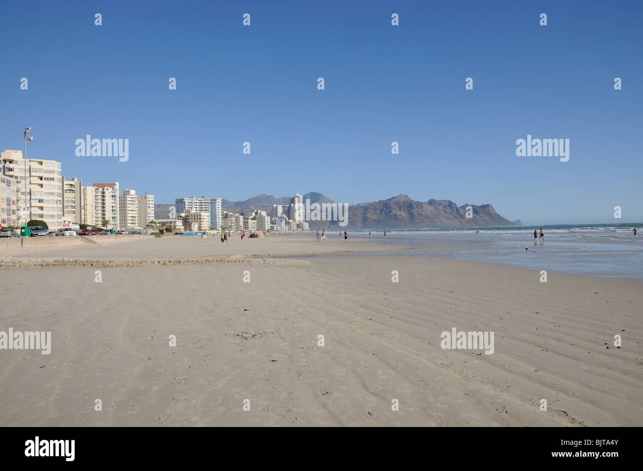 Wide sandy beach at Strand a seaside resort close to Somerset West in the western  Cape South Africa Stock Photo - Alamy