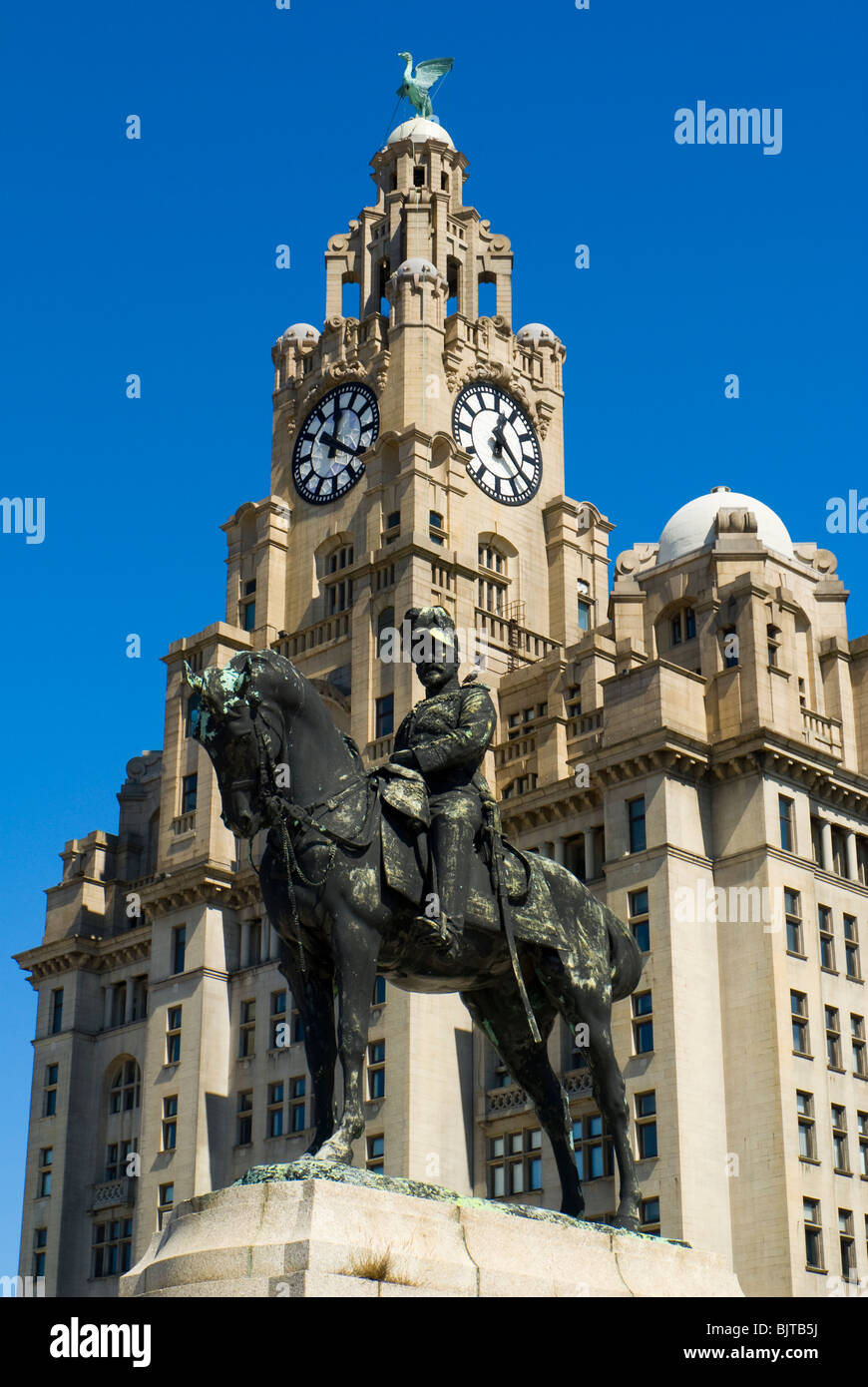 Statue of Edward VII outside the Royal Liver building, Pier Head