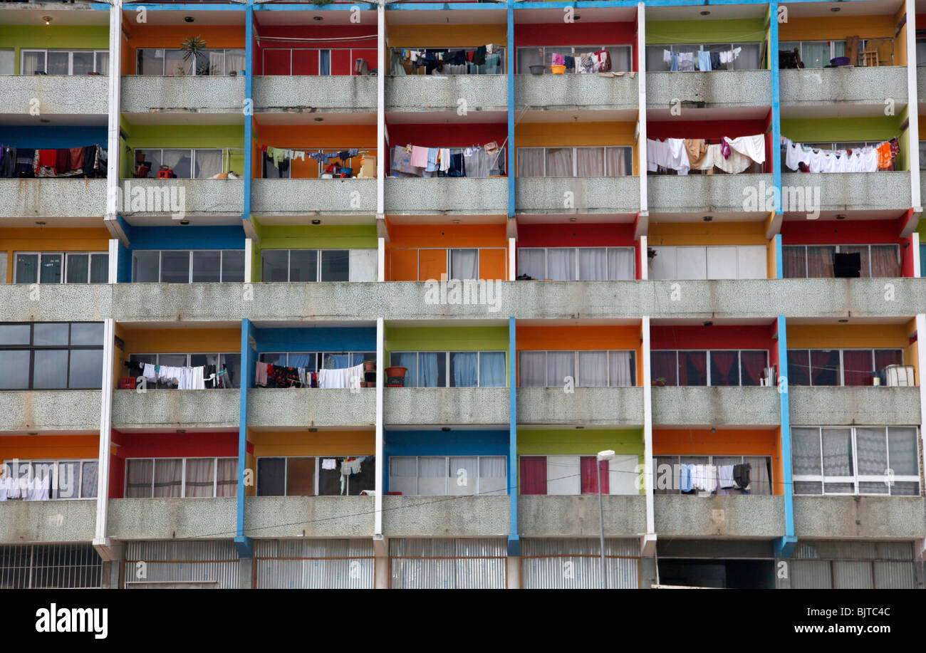 Art deco flats and housing in the city of Lubango, Huila Province, Angola, Africa. © Zute Lightfoot www.lightfootphoto.com Stock Photo