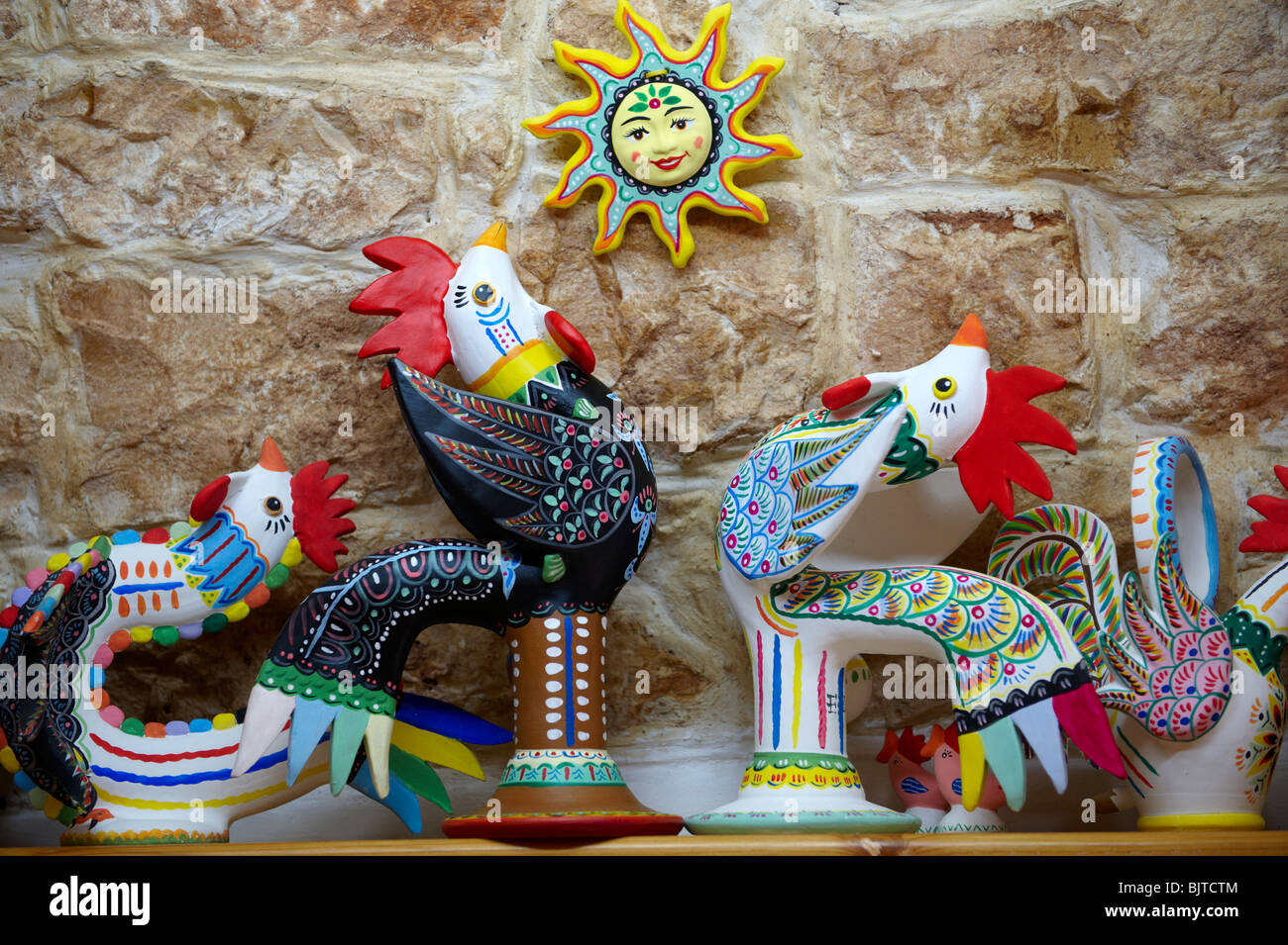Whistle shop La Botteca, interior. Ornate traditional folk art whistles