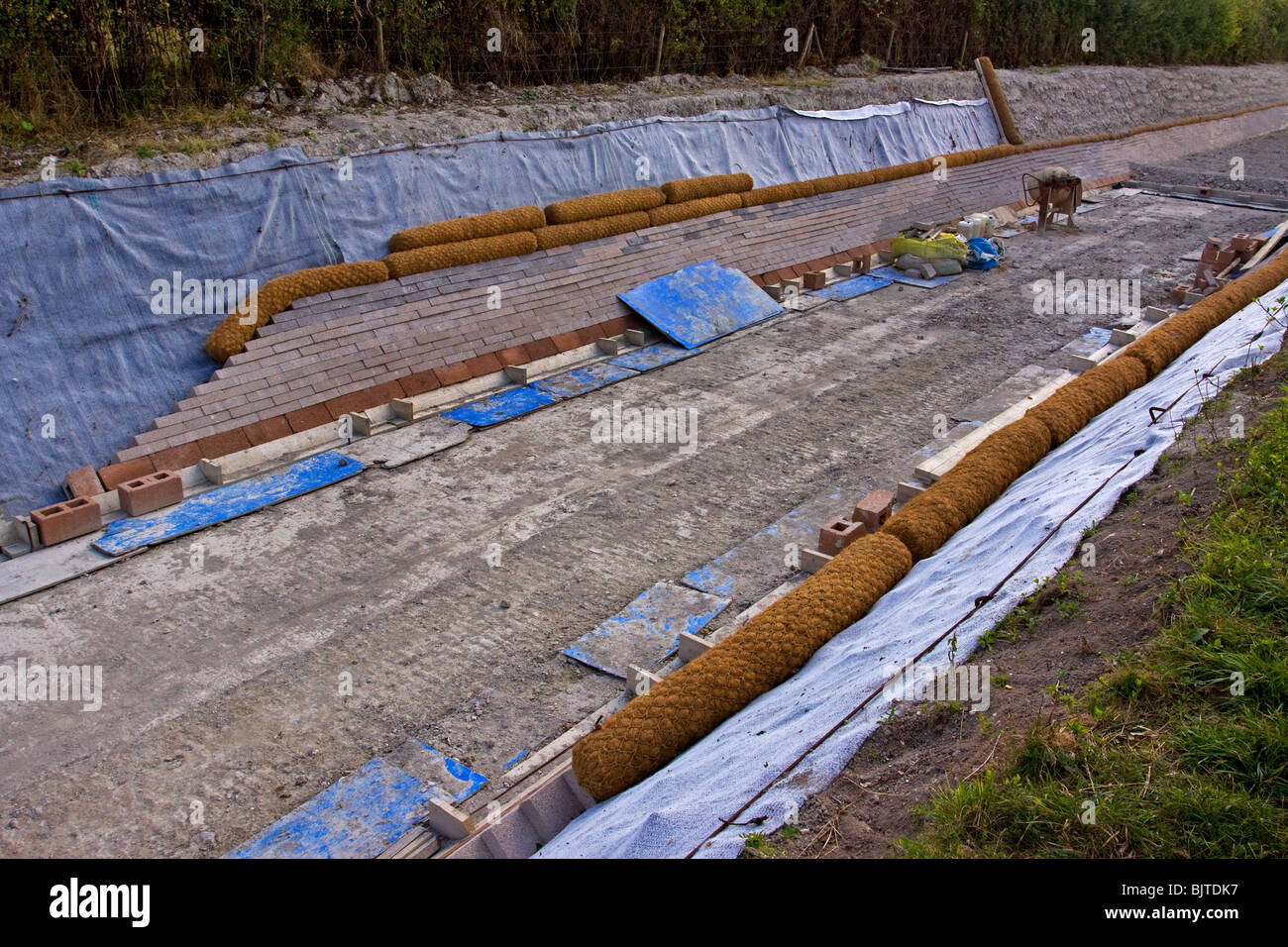 Wendover Arm Canal reconstruction British Waterways Chilterns Stock Photo