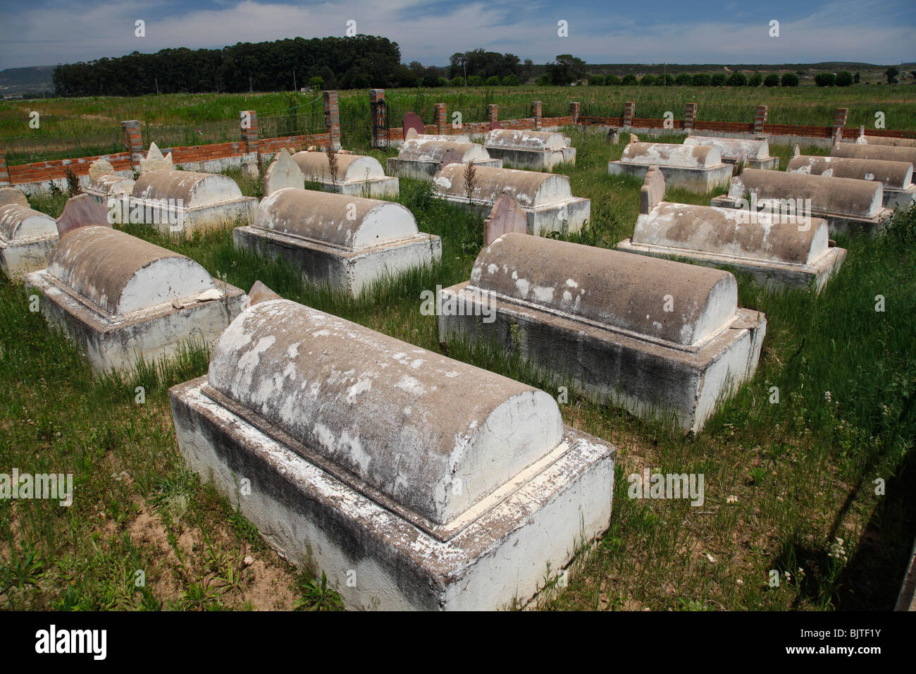 Boer cemetery of early Boer settlers from the 1800's, Nr Lubango, Huila Province, Angola. Africa. Stock Photo