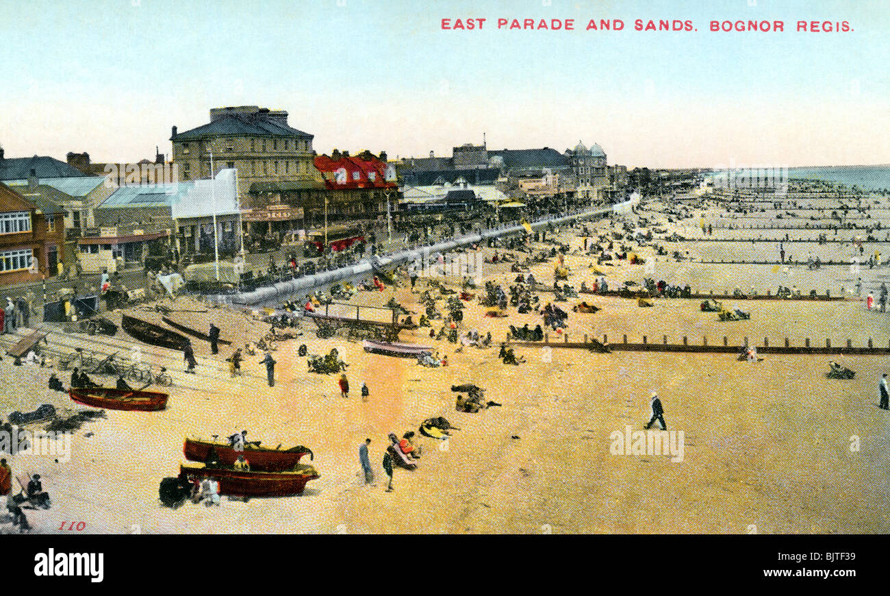 East Parade and Sands, Bognor Regis, West Sussex, 1950. Artist: Unknown Stock Photo