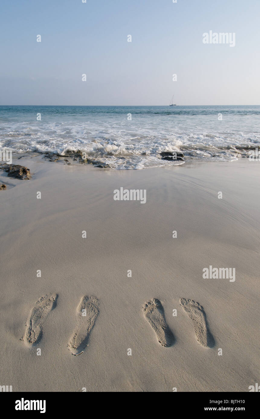 footprints sand stock photos