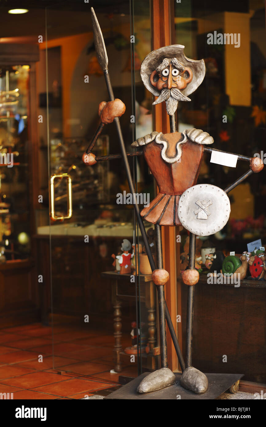 Statue of Don Quixote, souvenir shop in Toledo, Spain Stock Photo Alamy