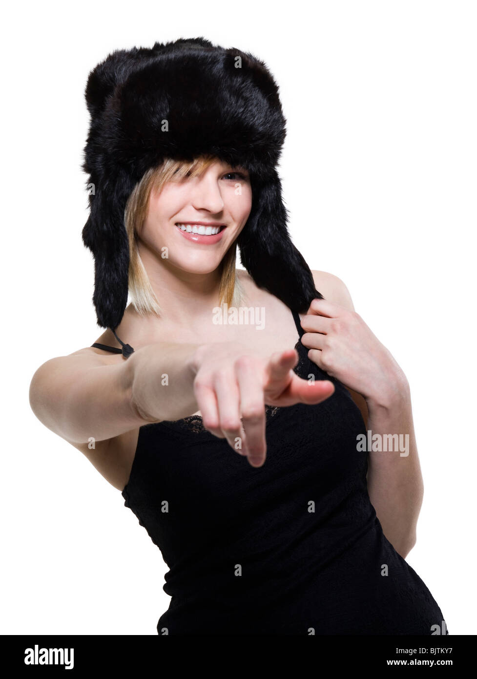 White fur hats hi-res stock photography and images - Alamy