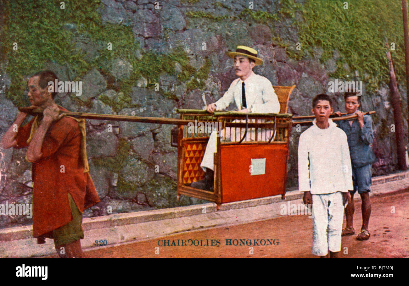 Hand Carried Chair >> Man Being Carried On A Sedan Chair Hong Kong 20th Century Artist Hand Carried Chair >> Man Being Carried On A Sedan Chair Hong Kong 20th Century Artist