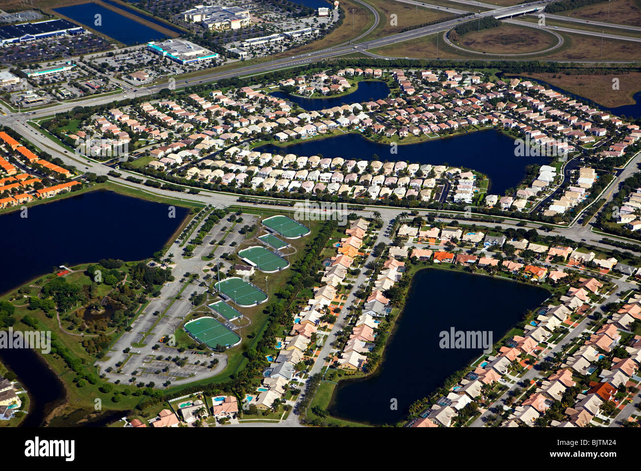 Aerial view of houses on florida east coast Stock Photo Alamy