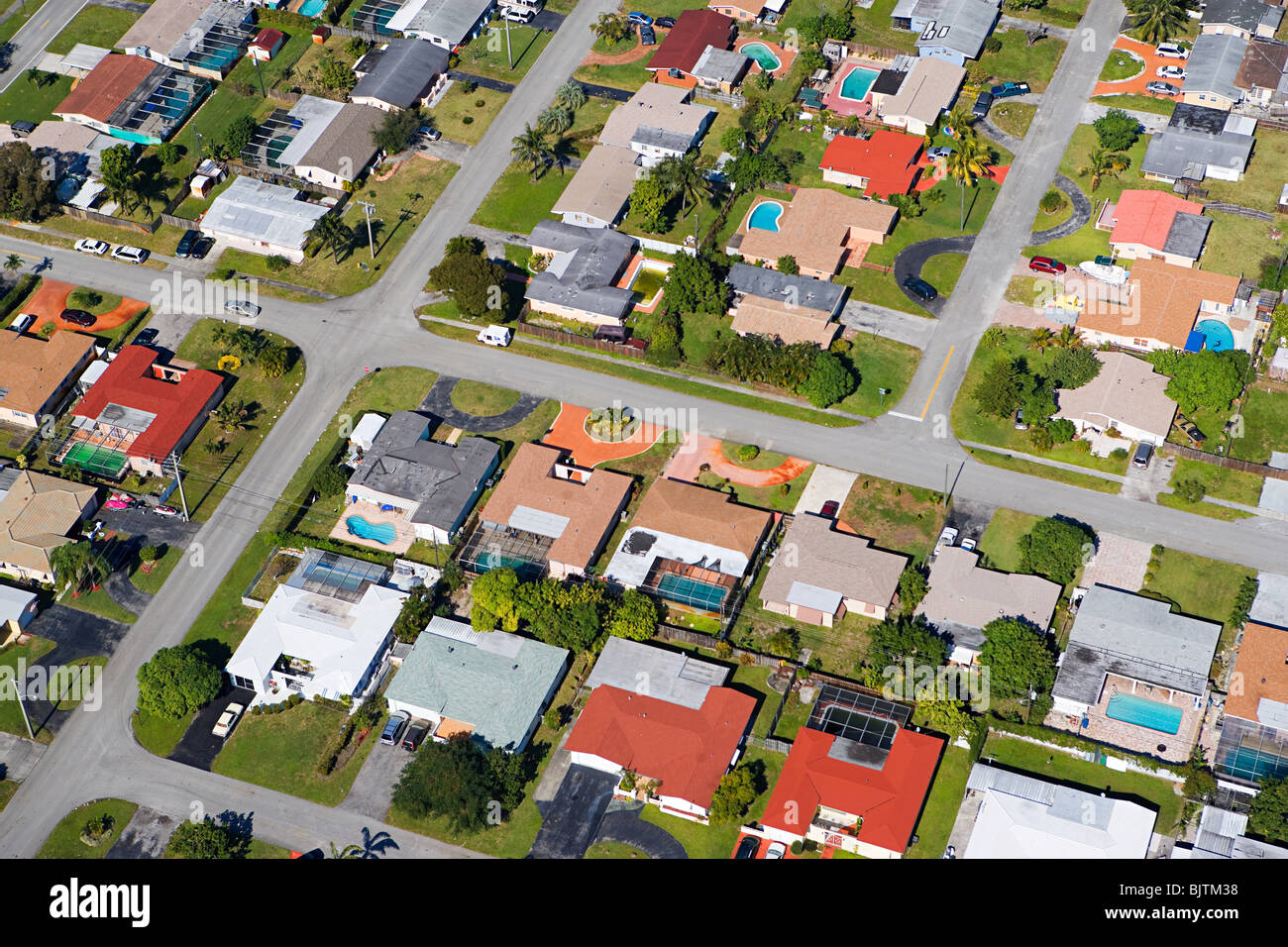 Aerial view of houses on florida east coast Stock Photo Alamy