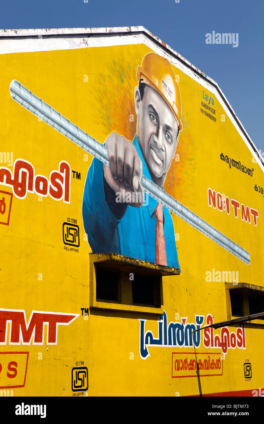 India, Kerala, Palakkad, English Church Road, huge hand painted