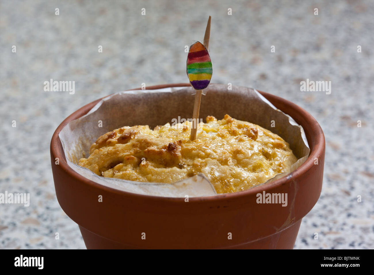 Easter bread baked in a clay pot, 3 grade school project. Charles Lupica Stock Photo Alamy