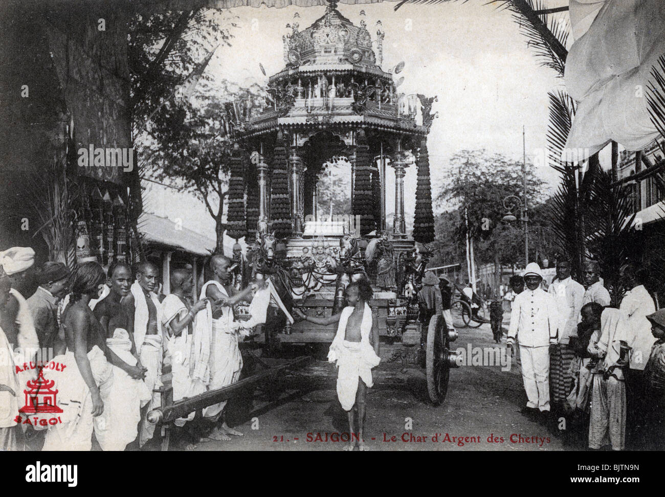 The silver chariot of the Chettiars, Saigon, Vietnam, 1912. Artist: Unknown Stock Photo