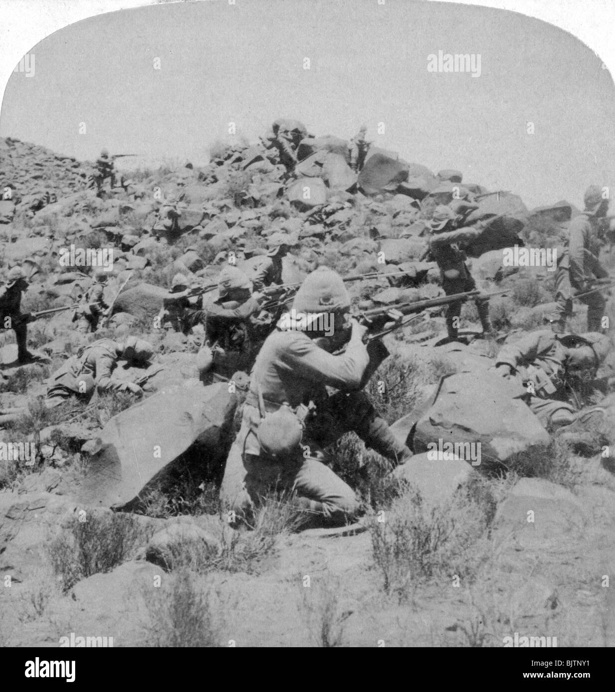 The Warwicks skirmishing with Boers near Weppener, east of Bloemfontein ...