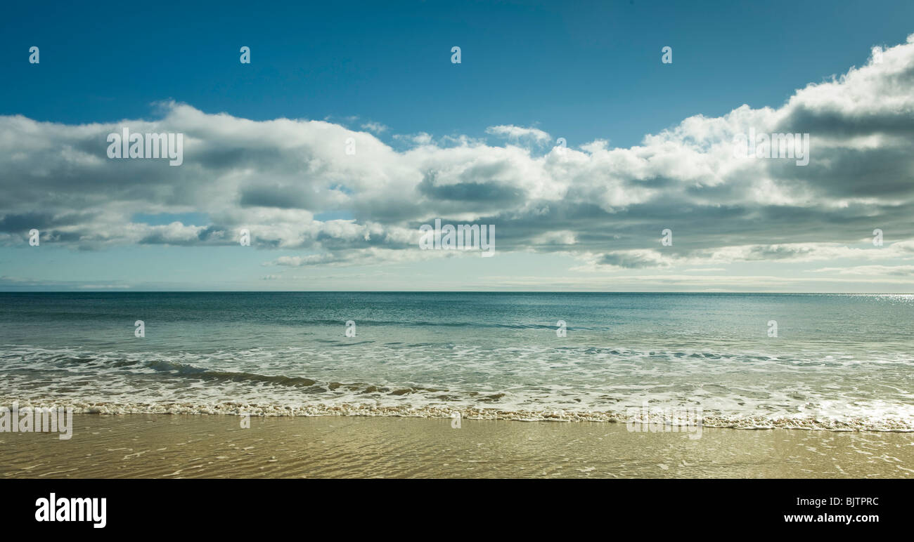 On the beach, Lannacombe, South Devon, blue sky and sea Stock Photo