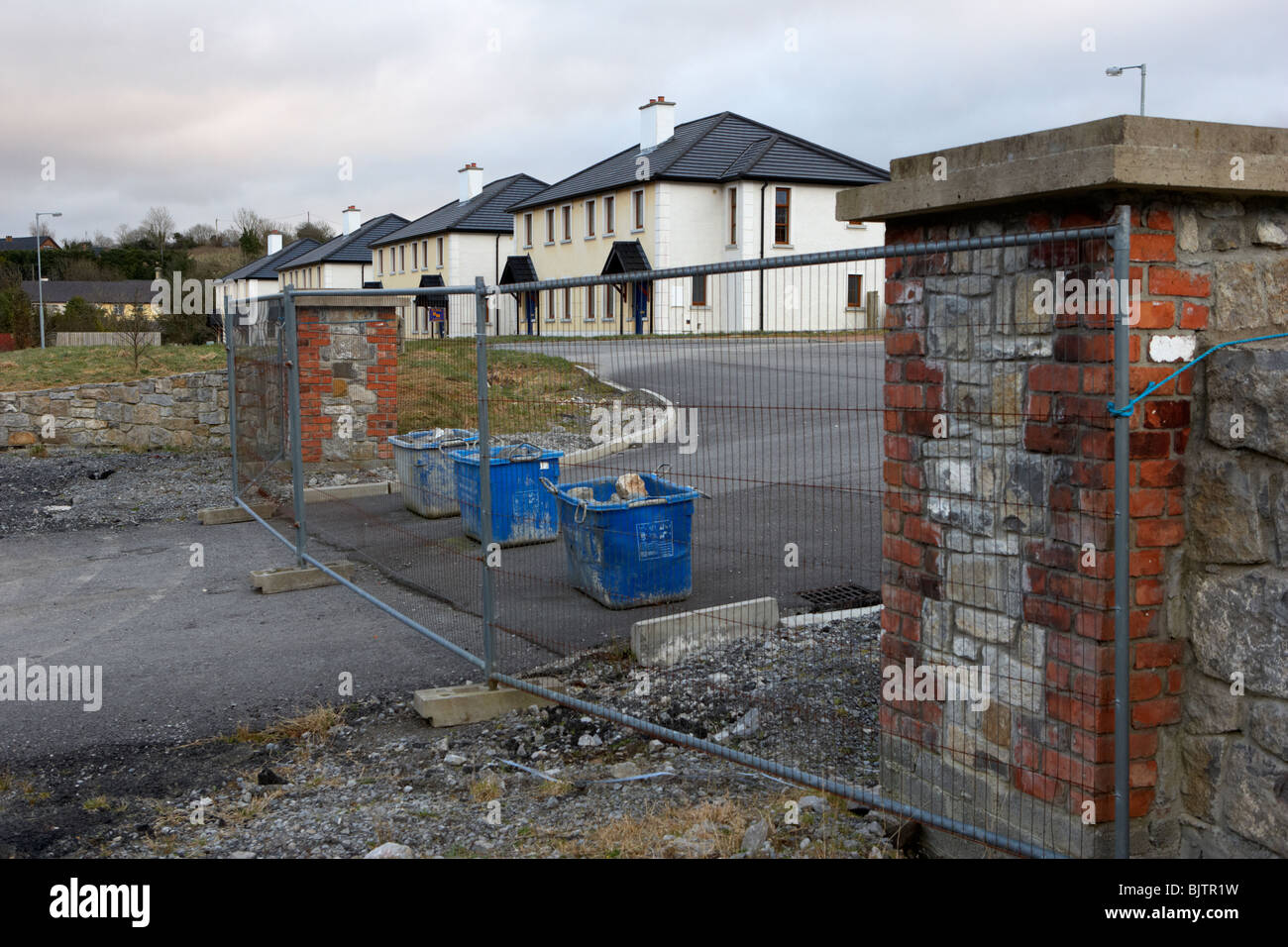 empty built unsold starter homes houses in a brand new housing