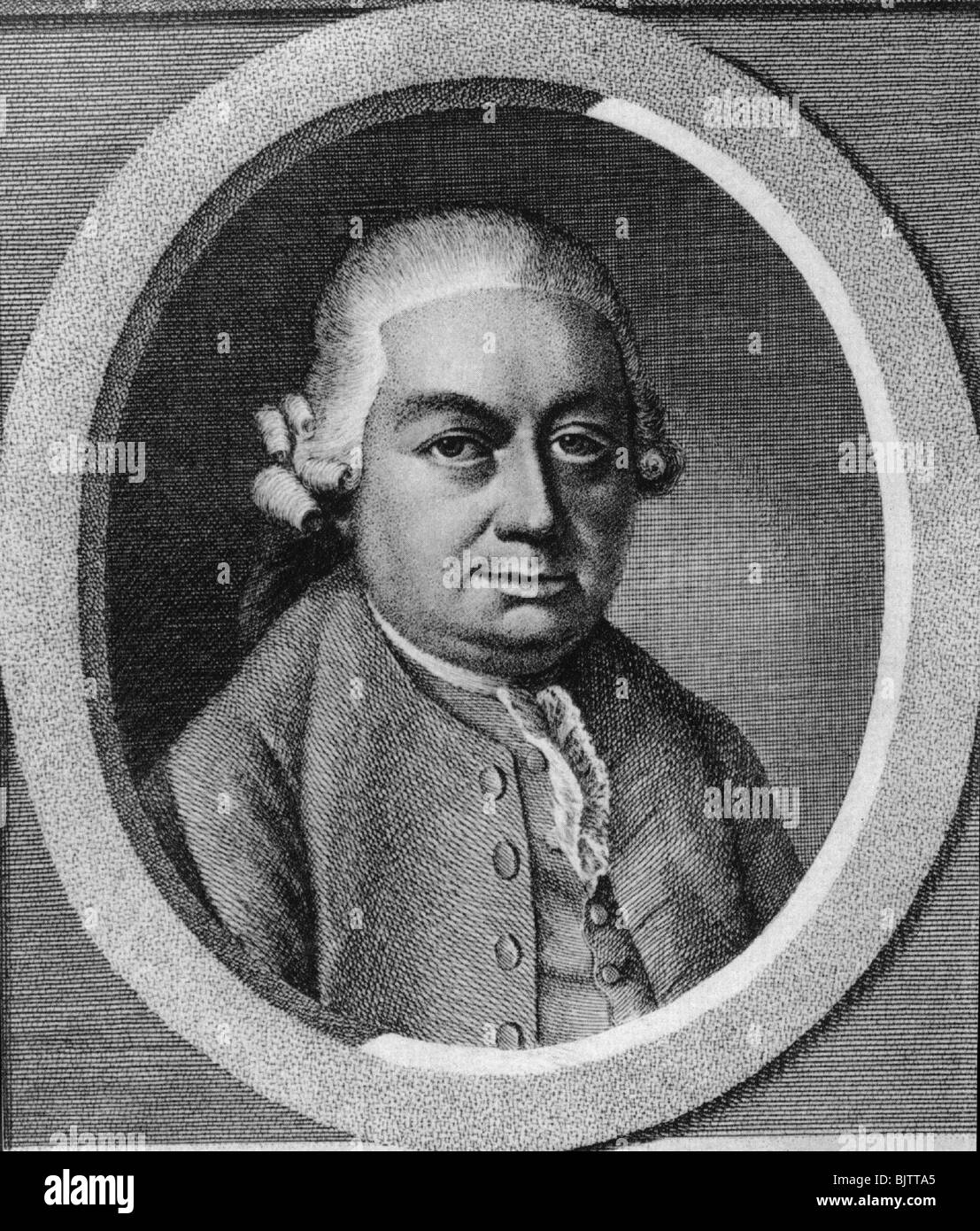 Bach, Carl Philipp Emanuel, 8.3.1714 - 14.12.1788, German composer, son of Johann Sebastian Bach, portrait, engraving, , Stock Photo