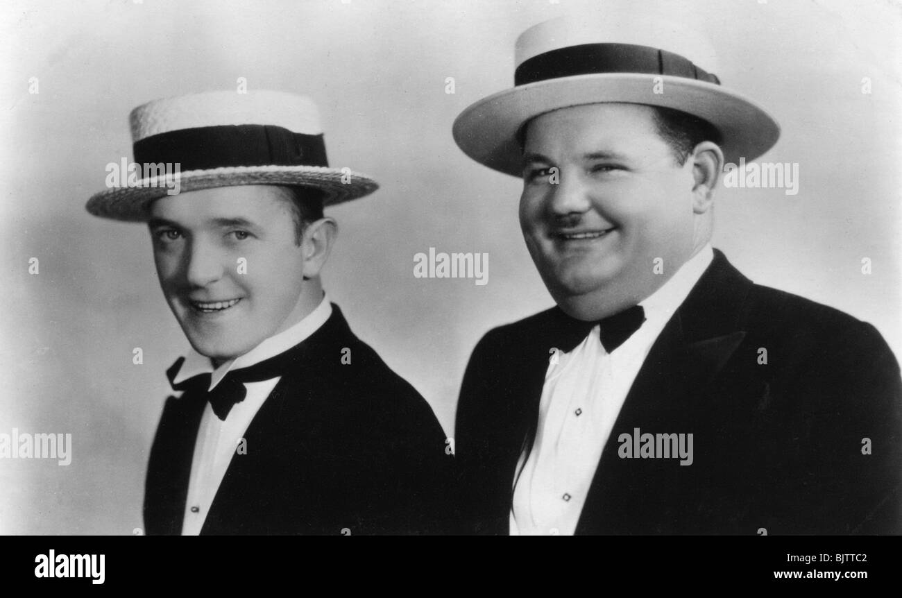 Stan Laurel (1890-1965) and Oliver Hardy (1892-1957), 20th century. Artist: Unknown Stock Photo