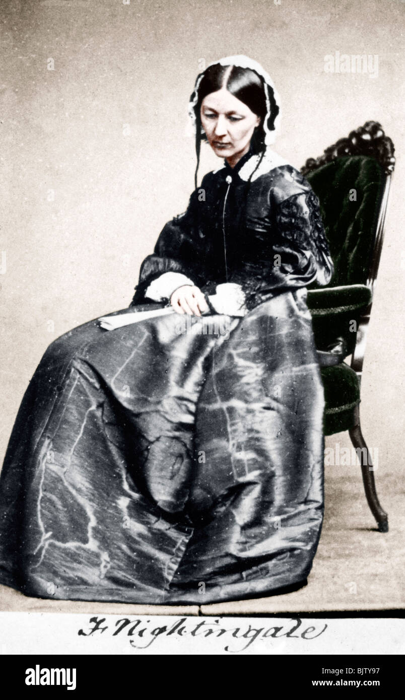 Florence Nightingale, English nurse and hospital reformer, 1854. Artist: Unknown Stock Photo