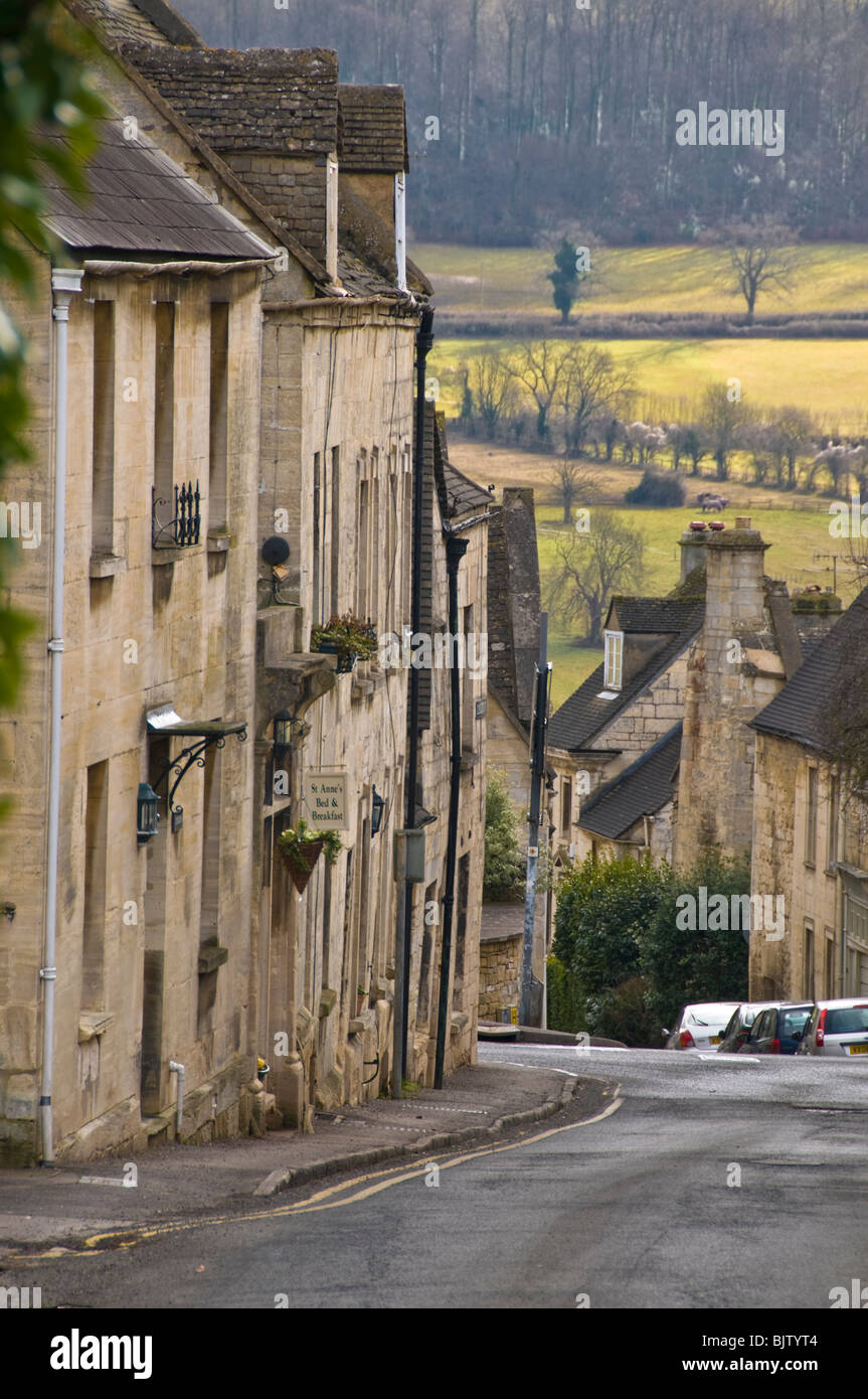 Cotswold stone cottages, Painswick, Cotswolds, Gloucestershire, UK Stock Photo