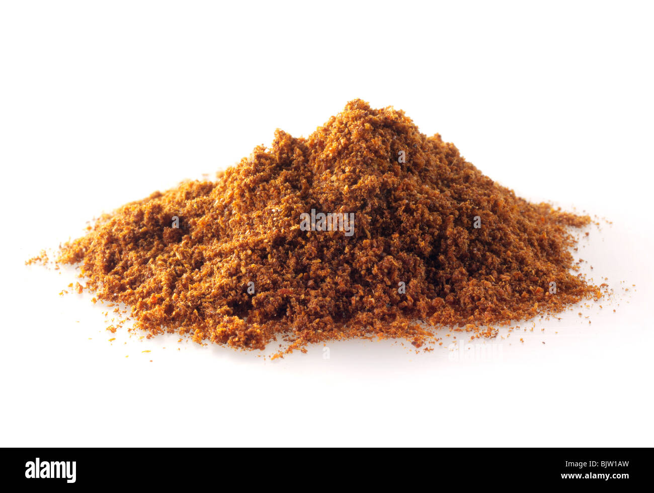 pile of Ground cayenne pepper  composed arrangement isolated against a white background Stock Photo