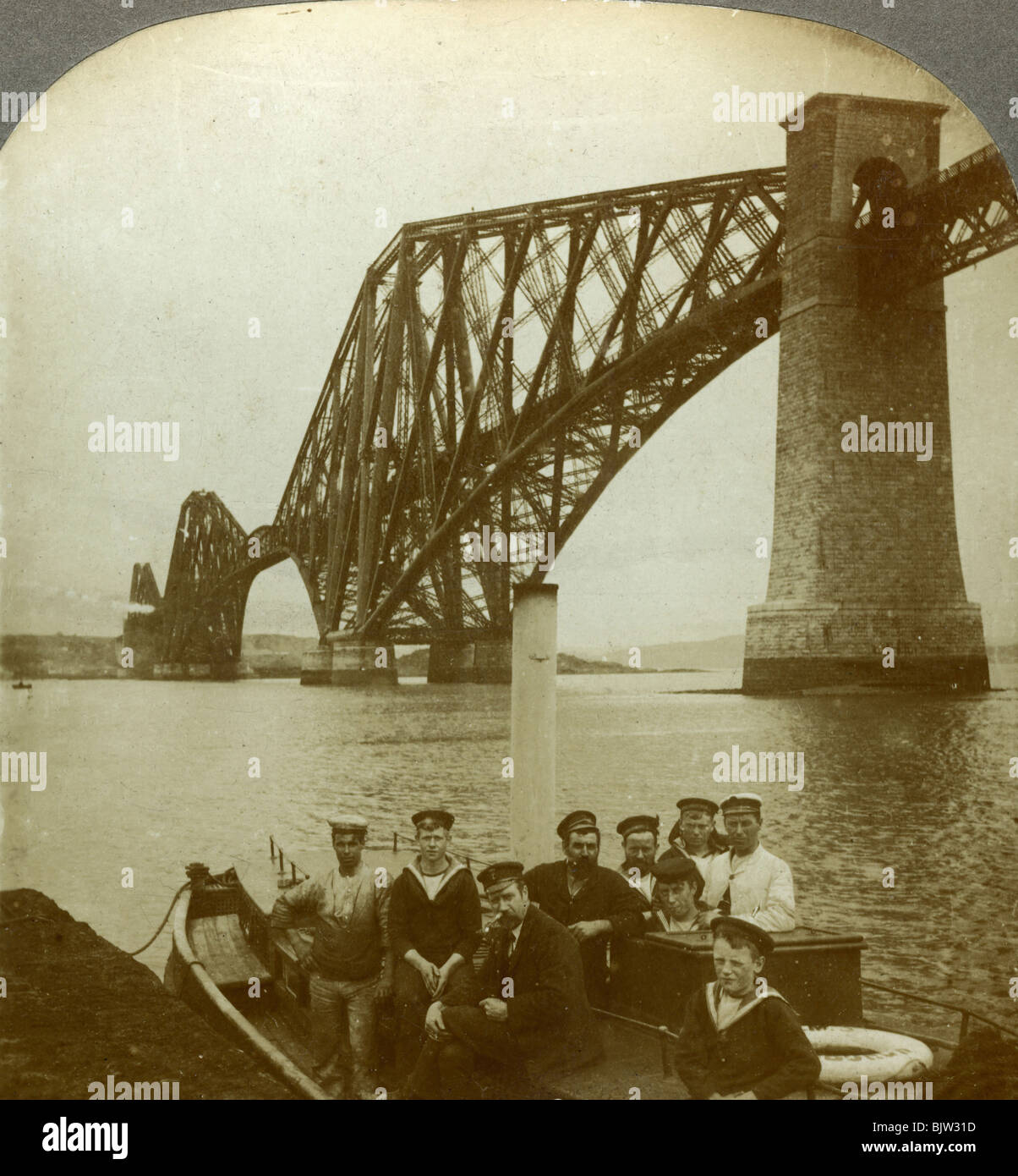 The Forth Bridge, Scotland.Artist: Excelsior Stereoscopic Tours Stock Photo