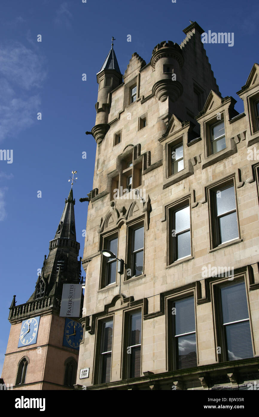 City of Glasgow, Scotland. The Scots baronial style Rochead Building on the junction of Glasgow’s Trongate and Albion Street. Stock Photo