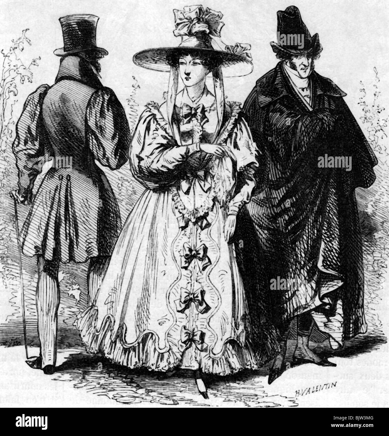fashion, 19th century, France, 1829, Stock Photo
