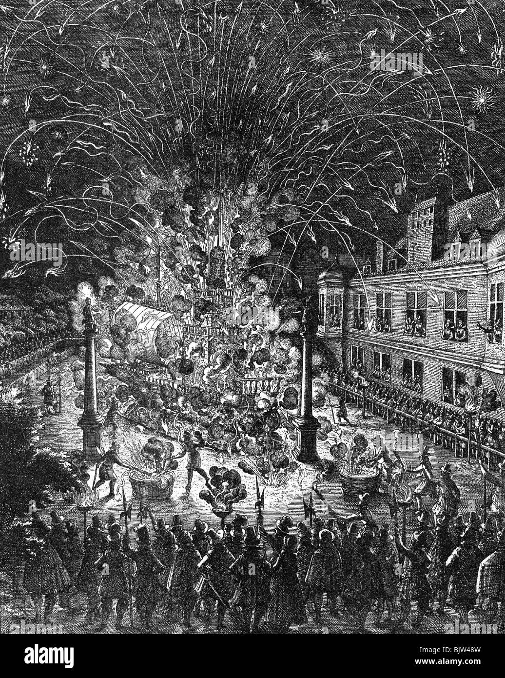 17th century fireworks Black and White Stock Photos & Images Alamy