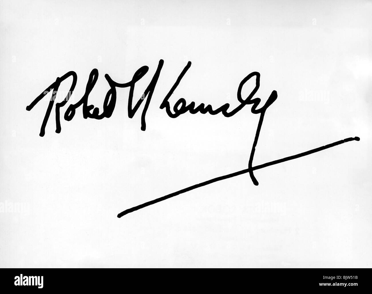 Kennedy, Robert Francis, 20.11.1925 - 6.6.1968, American politician, jurist, his signature, photography from 1965, Stock Photo
