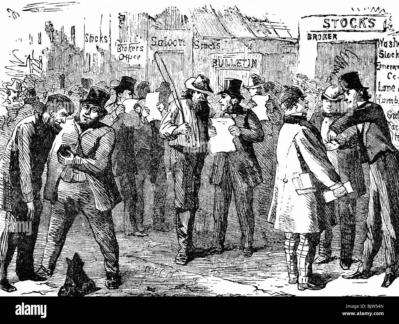 metals, gold, dealers, wood engraving, middle of 19th century, historic