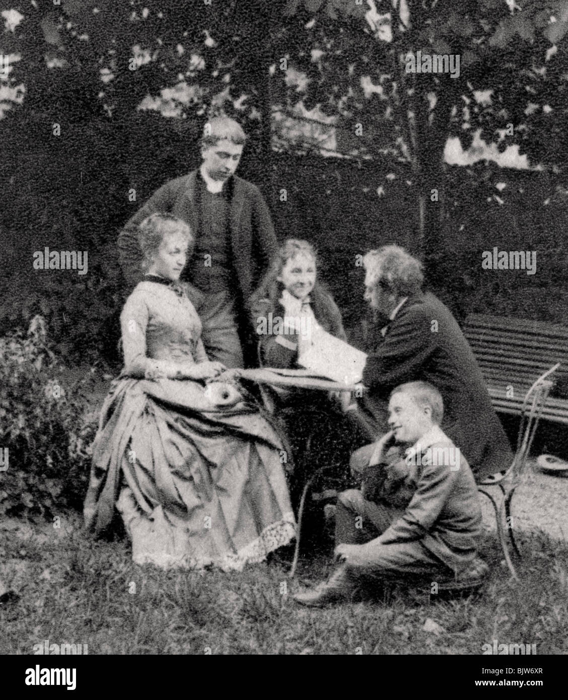 Gustave Eiffel, French engineer, with his family, 1882. Artist: Unknown Stock Photo