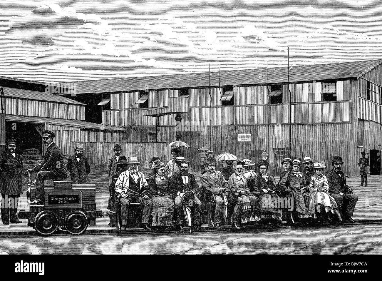 Siemens train 1879 Black and White Stock Photos & Images - Alamy