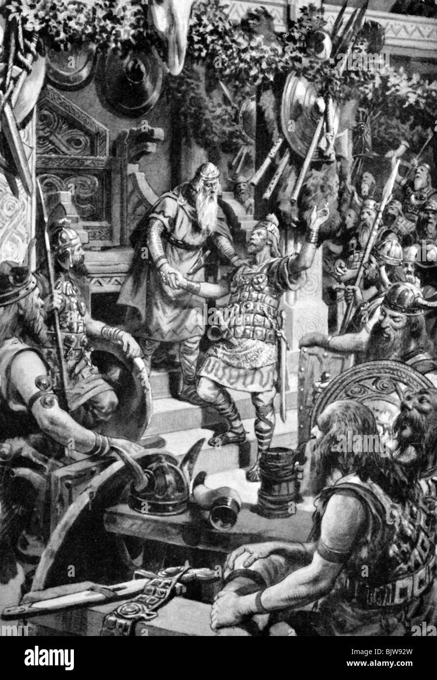 literature, nordic saga, "Beowulf", Old English heroic epic from 8th