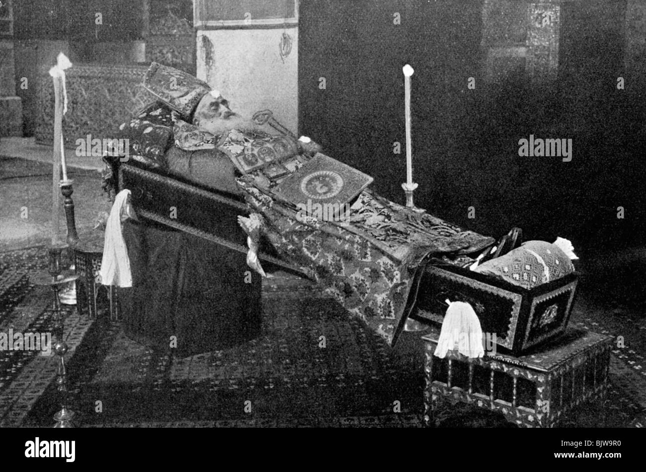 'Lying in State, the Late Armenian Patriarch'.Artist: The American Colony Stock Photo