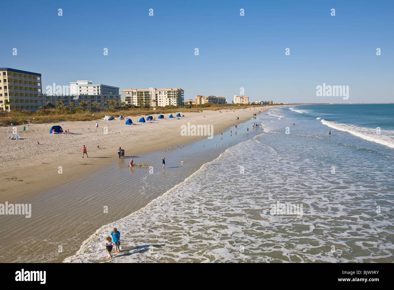 Cocoa Beach on the Atlantic Ocean on the Space Coast of Florida Stock Photo