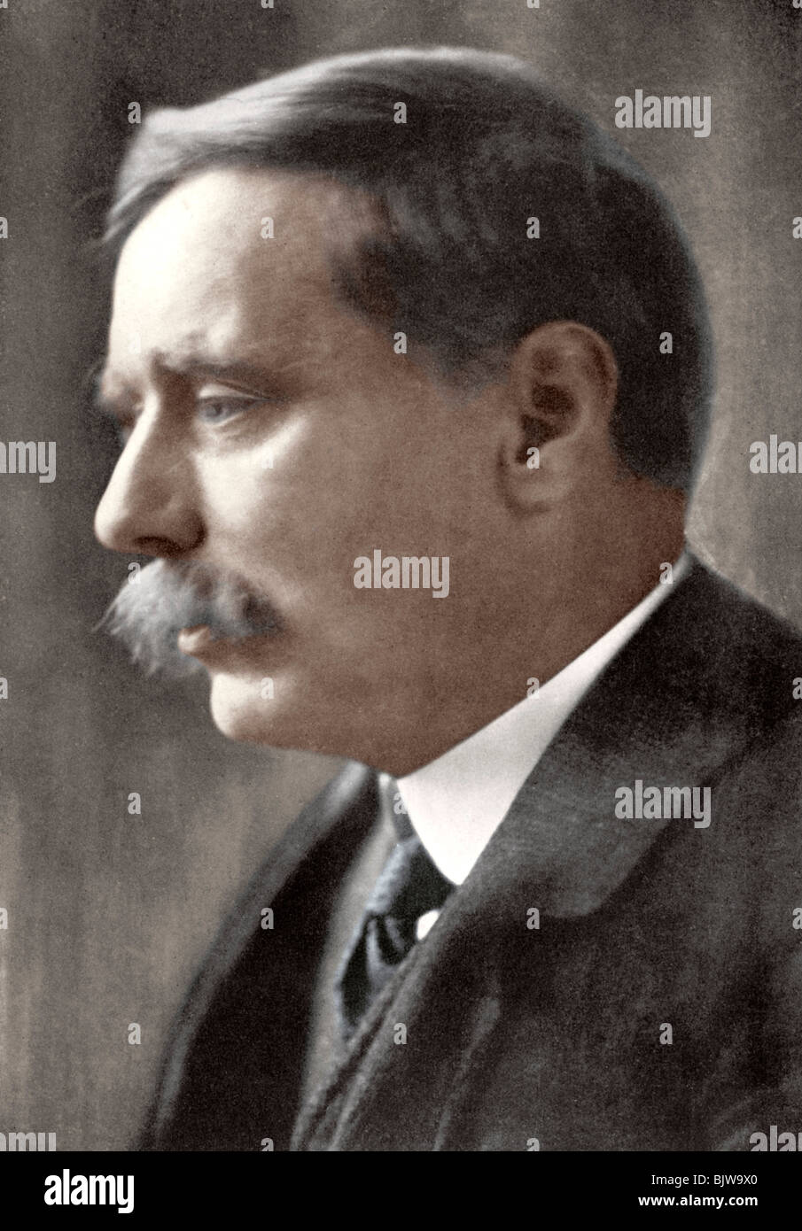 Herbert George Wells, British novelist, 1914.Artist: Emil Otto Hoppe Stock Photo