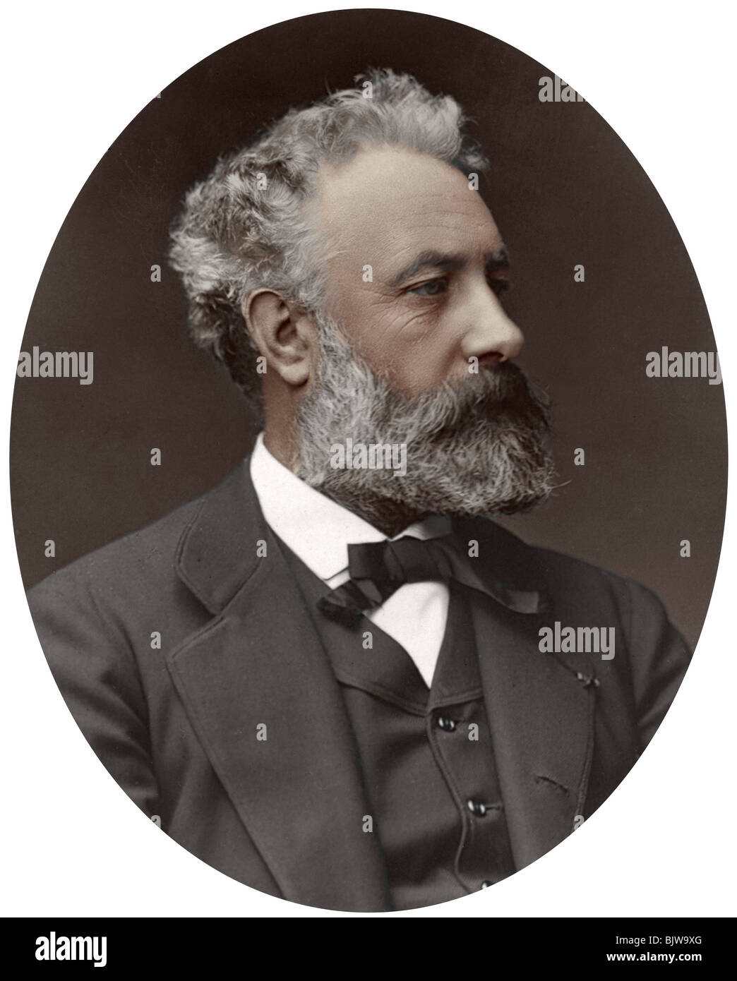 Jules Verne, French novelist, 1877.Artist: Lock & Whitfield Stock Photo